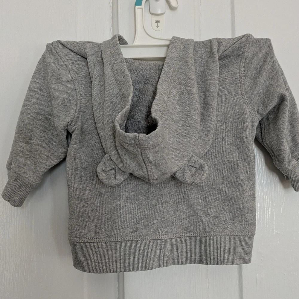 Hanna Andersson Gray Baby Bear Ears Zip Hoodie